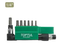 Toptul Star Bit Socket Set 8 Pc 1/4 Inch Drive Tamper-Proof T10-T40 Gaal0801