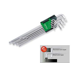 Toptul Star Key Wrench Set 9 Pc Extra-Long Torx T10-T50 Sncm+V Steel Gaal0923