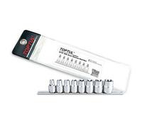 Toptul Star Socket Rail Set 8 Pc 3/8 Inch Drive E-Profile E8-E20 Chrome Gaag0802