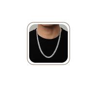 Topty Cuban Link Chain for Men Women, S925 Sterling Silver Chain for Men, Diamond Cut Cuban Link Chain, 4.5mm, for Women, Men, Gifts for Dad