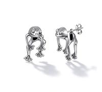 Topty Frog Earrings for Women Men Cute Stuff Vintage Frogs Shaped Stud Earring Funny Cute 3D Animal Earrings Jewelry Unique Gifts for Women Easter Basket Stuffers, M, Metal, No Gemstone