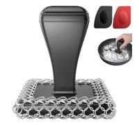TOPULORS Cast Iron Scrubber & Cleaner Scraper Kit - Upgraded Handle 316L Stainless Steel Chainmail Scrubber for Cast Iron Pans, Dish Scrub Brush Scouring Pad for Cookware Corners Deep Cleaning - Black