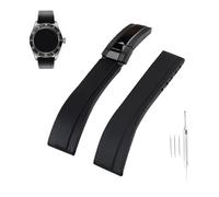 Topuly 20mm Rubber Watch Band replacement for Rolex SUBMARINER GHOST DATEJUST OYSTERPERTUAL DAYTONA YACHTMASTER Deployment Buckle Silicone Strap Wirstband accessories for Men and Women( Black Black