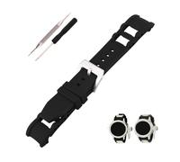 Topuly replacement for Invicta Russian Diver 1201 1242 1805 1845 1959 26mm Black Rubber Silicone Watch Band Strap Wirstband accessories for Men and Women(Black),Black Silver Buckle