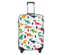 TOPUNY Colorful Dinosaurs printed Suitcase cover, trolley protector, luggage protection bag