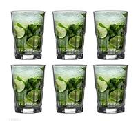 TOPUPDRINK Drinking Glasses, Highball Glasses, Juice Drinking Glasses, Tall Dining Glasses, Water Glasses Set of 6, Dish Washer Safe Glasses (6 x Glasses 365ML)