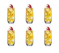 TOPUPDRINK Highball Glasses, Drinking Glasses, Juice Drinking Glasses, Tall Dining Glasses, Water Glasses Set of 6, Dish Washer Safe Glasses (6 x Glasses 415ML