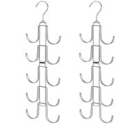 Topupth Hat Organizer for Closet, Rotatable Metal Caps Rack with 10 Large Hooks for Display, Holds Up to 40 Baseball Caps, Collapsible Hat Hanger for Closet, Dorm Room Organizers and Storage, White