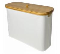 Topvaleur Toilet Roll Storage, Toilet Roll Holder Bathroom Storage Box, Toilet Roll Basket, Toilet Roll Storage Box, Bamboo Toilet Paper Basket and toilet storage, Capacity 9 Roll, 23L (Beige)