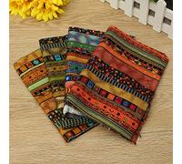 TOPWA 4pcs Fat Quarters Cotton Fabric Ethnic Pattern Fabric Squares Ethnic Pattern Fabric Squares Floral Patchwork Fabric , Pre-Cut Quilting Cloth Fabric, Printed Fabric Bundles for Sewing DIY Face Protectors Crafting