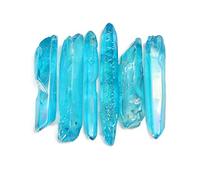 TOPWA Pack of 5 Very Powerful & Rare Natural Blue Aura Lemurian Seed Quartz Crystal Point