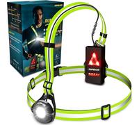 Topward Running Lights for Runners Chest Torch, 500 Lumen Adjustable Beam with Hi Vis Reflective Band, USB-C Rechargeable - Body Torches for Dog Walking Jogging Hiking - Run Light Gifts for Women Men