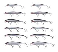 Topwater Fishing Lures Kit, 6pcs/12pcs Saltwater Minnow Lures Hard Baits Surf Fishing Jerkbait Popper Plugs for Striped Bass Offshore Ocen Gear Tackle