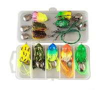 Topwater Frog Bait 3cm 45 Degree Entry Angle Set(Double-Egg-Frog)
