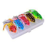 Topwater Frog Lure, Fishing Lures Kit,Realistic Frog Lures with Weedless Hooks,Soft Swimbait Floating Bait for Saltwater Freshwater Trout Bass