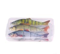 Topwater Lures Chop Block Style Swimbait 12cm 16.8g Multi Section S Shaped Action Lure High Carbon Steel Hook Plastic Body Mixed Colors for Bass Pike Lake River Shore Fishing(Style A)