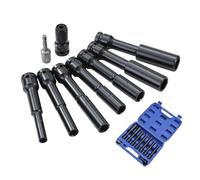 TOPWAY 1/2 Inch Drive Extra Deep Impact Socket Set 9 PCs Extra Long Thin Wall Metric 8-19mm Impact Sockets, Automotive Trucks Tractors Engines Repairing Garage Tool