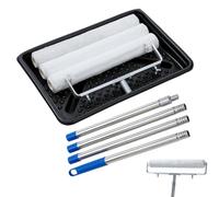 TOPWAY 18" Large Paint Roller Set - Aluminum Adjustable Roller Frame + 3 Paint Rollers + 1.6M Removable Extended Handle + Large Paint Tray - Complete Painting Kit for Walls and Ceilings
