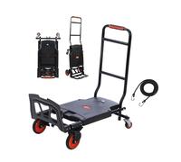 TOPWAY 2-in-1 Folding Hand Truck 100/150kg Load Capacity Multi Function Handcart and Utility Trolley Portable Platform Dolly Cart Sack Barrows for Home/Office/Garage/Travel Use