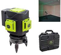 TOPWAY 3D Laser Level 12 Lines, 3 X 360 Degree Green Cross Line Self-Leveling Tiling Floor Laser Tool Fine Tuning with Magnetic Rotating Tripod Stand, 2 X Batteries Included 311517