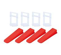 TOPWAY 400PCs Pack Tile Leveling System 3mm, 300PCs Tile Levelers Spacers Clips + 100PCs Reusable Tile Leveling Wedges, 30mm Height, for Building Walls Floors Ceramic Installation