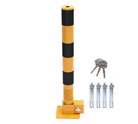 TOPWAY Car Parking Space Lock Bollard, Yellow and Balck Lockable Fold Down Spring Car Parking Barrier Post, Private Car Park Driveway Guard Saver Blocker, 60cm Height 161896