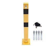 TOPWAY Car Parking Space Lock Bollard, Yellow and Black, 70cm Height | High Visibility, Lockable Fold Down Car Parking Security Barrier Post, for Driveways and Private Bays, Budget Range,161894