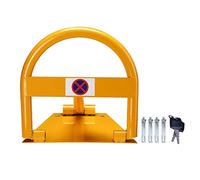 TOPWAY Car Parking Space Lock, High Visibility Yellow Arched Lockable Folding Car Parking Barrier, Car Park Driveway Guard Saver Blocker, for Safe Lane Driveway Parking 161899