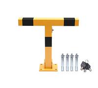 TOPWAY Car Parking Space Lock, Yellow and Black T Shape Lockable Fold Down Car Parking Barrier Bollard, Private Car Park Driveway Guard Saver Blocker 161891