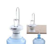 TOPWAY Desktop Water Bottle Pump with Holding Tray, USB Charging Automatic Electric Bedside Drinking Water Dispenser with 5 Pre-Set Volumes for Home Office Indoor Outdoor
