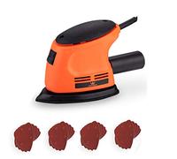 TOPWAY Electric Detail Sander, 13000RPM Mouse Palm Sander, 20 Sandpapers | Palm Corner Sander with Dust Extraction Port, for Wood Furniture & DIY Sanding, Model 100179