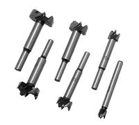 TOPWAY Forstner Wood Drill Bit 6PCS,10-35mm Carbide Steel Woodworking Hinge Boring HSS Hole Saw Drilling Set for Plastic Plywood Cork Splint Particle Board