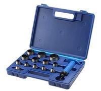 TOPWAY Hollow Punch Set 14PCs, 5-35mm Professional Leather Hole Punch Cutter with Puching Handle in Plastic Case for Leatherworking Belt Rubber Gaskets Watch Band 405102