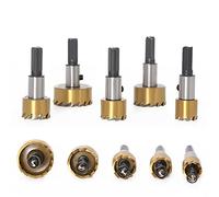 TOPWAY HSS Hole Saw Set 5PCs, 16-30mm High Grade 4341 Steel Metal Core Cutter Opener Drill Bits Circular Cutting Tool for Stainless Steel Copper Iron Plastic Wood PVC 122401