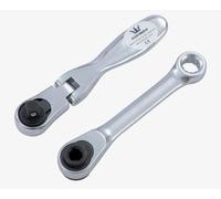 TOPWAY Mini Ratchet Wrench Set 2PCs 1/4 Inch Drive Lockable Flexi Head 72-Teeth Reversible Ratchet and Dual Head Ratchet Socket Wrench Handle, Auto Repair Mechanical Tool
