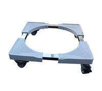 TOPWAY Multi-Functional Adjustable Movable Base, 300KG Loading Capacity, Heavy Duty Chrome Plated Steel, with 4×2 Locking Brake Swivel Wheels Mobile Stand for Washing Machine, Dryer and Refrigerator