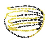 TOPWAY Plastic Chain Barrier 25 Meters 6mm x 25m High Visibilty Black and Yellow Plastic Link Chain for Warning Safety Parking Space, Crowd Control, Traffic, Queuing Line 363083