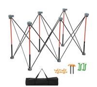 TOPWAY Portable Folding Workstand 123x65x77cm, 6 Steel Struts, 800kg Capacity, X-Cups, Clamps, Hooks, Carry Bag, Woodworking Construction Table Workbench Support Sawhorse