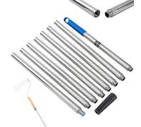 TOPWAY Quality Paint Roller Extension Pole 3.2M, 8 x 40cm Segmented, Stainless Steel, Durable & Lightweight, with Tapered Adapter, for Screw-Fit or Push-Fit Rollers