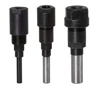 TOPWAY Router Bit Collet Extension 3PCs Set 1/2", 1/4" and 8mm Shank Extension Rod, High Grade Chrome Vanadium Steel, Woodworking Trimming Engraving Milling Machine Extender Chuck Holder Adaptor