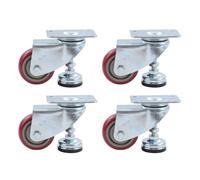 TOPWAY Swivel Leveling Castor 75mm 3 Inch Set of 4, 210KG Max Load, Leveling Machine Caster, Retractable Castor Wheel for Industrial Equipment, Workbench, Trolley Dolly, Shopping Cart