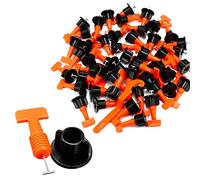 TOPWAY Tile Leveling System 100pcs Pack Reusable Tile Levelers Spacers for Building Walls Floors + Special Wrench