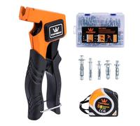 TOPWAY Wall Anchor Setting Tool Kit 52PCs with Measuring Tape and Zinc Plated Metal Plasterboard Cavity Molly Bolt Hollow Wall Fixings Anchors Screws Assortment Set