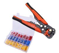 TOPWAY Wire Stripper Crimper Set 400Pcs, Automatic 10-24 AWG (0.5~6.0mm²) 8-inch Self-Adjusting Electrician Cable Wire Terminals Cutting Plier Crimping Tool Kit 416501