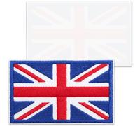 TOPWAYS 2PCS British Union Jack Patch United Kingdom Flag Patch Tactical Patches Hook and Loop Applique for Backpack Hat Jacket Jeans Travel (UK, Self-Adhesive)