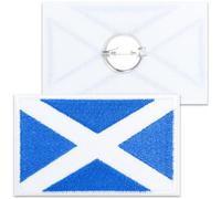 TOPWAYS 2PCS British Union Jack Patch United Kingdom Flag Patch Tactical Patches Hook and Loop Applique for Backpack Hat Jacket Jeans Travel (Scotland, Pins)
