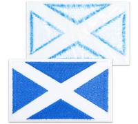 TOPWAYS 2PCS British Union Jack Patch United Kingdom Flag Patch Tactical Patches Hook and Loop Applique for Backpack Hat Jacket Jeans Travel (Scotland, Hot-melt Adhesive)