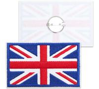 TOPWAYS 2PCS British Union Jack Patch United Kingdom Flag Patch Tactical Patches Hook and Loop Applique for Backpack Hat Jacket Jeans Travel (UK, Pins)