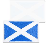 TOPWAYS 2PCS British Union Jack Patch United Kingdom Flag Patch Tactical Patches Hook and Loop Applique for Backpack Hat Jacket Jeans Travel (Scotland, Self-Adhesive)