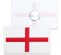 TOPWAYS 2PCS British Union Jack Patch United Kingdom Flag Patch Tactical Patches Hook and Loop Applique for Backpack Hat Jacket Jeans Travel (England, Pins)